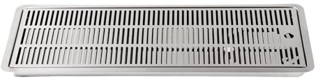 BieTal® Einbau Tropfschale Tropfkasten 40x22cm 2-teilige Abtropfschale aus Edelstahl mit Lochplatte für Theke oder Bar Einlassen inkl. Ablauf seitlich