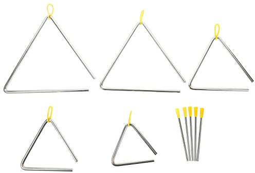 TOYANDONA Schlaginstrument Dreieckset Kinder 5 Stück Eisen Triangel Mit Schlägeln Klare Töne Langlebig Und Leicht Tragbar Für Musikunterricht Und Früherziehung