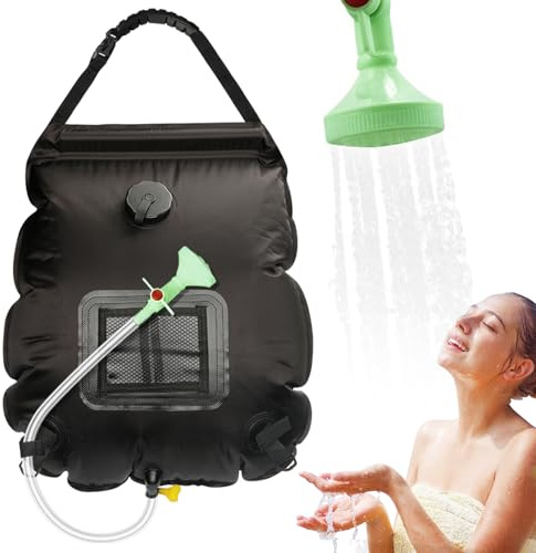 MIUUIPI Solar Dusche Tasche, 5 Gallonen/20L Solar Heizung Camping Dusche Tasche mit Temperatur Hot Wasser 45 °C Klettern Wandern