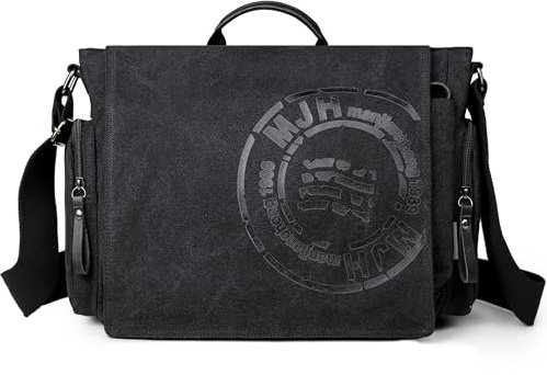 FSD.WG Umhängetasche für Herren, Segeltuch, Reise-Umhängetasche, 34,3 cm (13,5 Zoll) Laptoptasche