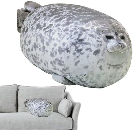 Cuscino Di Foca In Peluche, Animali Di Peluche Di Fuccia, Giocattolo Oceanico Morbido E Realistico, Peluche Ecologico, Regalo Di Peluche Morbido, 40 cm Grigio Seal, Se référer au descriptif
