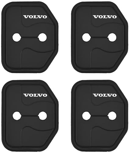 CAOXINZI 4 Pieces Car Door Latch Cover for Volvo XC40 XC60 XC90 V60 V90 S40 S60 EX30 EX40, Car Door Lock Protection Mat Car Silicone Door Lock Protective Cover Stopper Cover Latches Accessories
