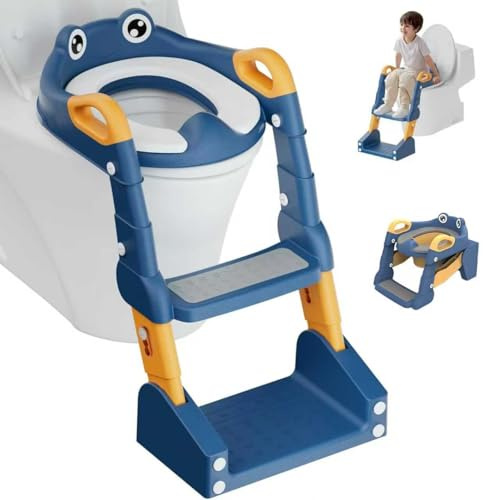 Toilettensitz Kinder mit Treppe,2 IN 1 Toilettensitz Kinder,Upgraded Kindertoilette für Jungen und Mädchen,Toilettentrainer für Kinder,Klositz für Kinder,WC Sitz Kinder