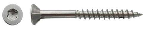 100 Vis Bois Tête Fraisée Torx T30 F/Partiel 6 x 120 mm - Inox A2 - D-Work