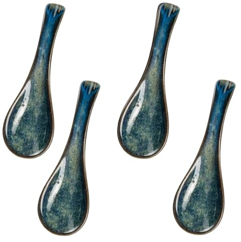 4 Ramen Löffel, Asiatische Suppenlöffel Set aus hochwertigem Material, Gebogene Löffel für Ramen, Pho und asiatische Gerichte, Ideal für Küche und Restaurant, 4-teiliges Set