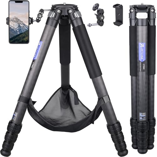 Trípode compacto de fibra de carbono con bolsa de piedra ARTCISE CT90C soporte de cámara de viaje robusto para Canon Sony Nikon DSLR Videocámara, carga máxima 40 kg