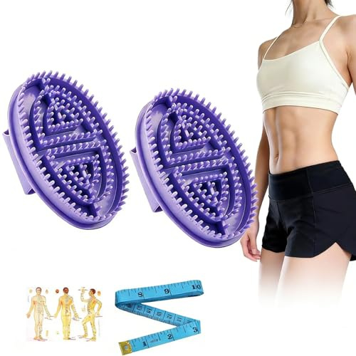 Fengyang® 2 Stücke Massagebürste Körper, Ergonomische Bürste Meridian, Tragbare Gua-Sha-Massagebürste, Ganzkörper Entspannung und Stressabbau (Purple)