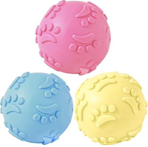 3PCS Palle Giocattolo per Cani, Palline che Squittiscono,Palline per Cani,Giocattoli da Masticare per Cani,Pallina che Squittisce per Cani di Taglia Grande e Piccola,Pallina Galleggiante per Cani