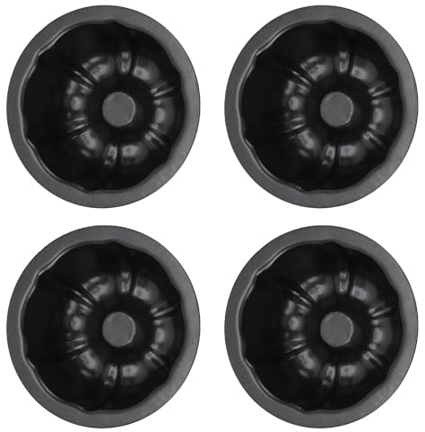Alomejor Mini Molde para Flan para Hornear, Acero Al Carbono, Mini Moldes para Pasteles Antiadherentes de 4 Pulgadas para Pudín y Pasteles de Calabaza, Ideal para Entusiastas de la Repostería