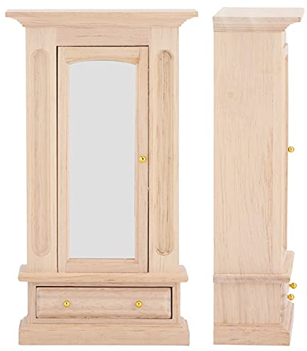 MENDUNER 1:12 Dockhus Trägarderob med Spegel Mycket Simulerande Dockmöbler, Perfekt Present Till Dockälskare, Minidockhusdekoration