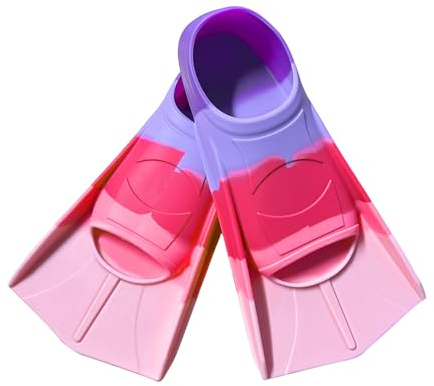 Pinne da nuoto, pinne corte in silicone, pinne da sub arcobaleno, pinne corte da allenamento, pinne corte per allenamento di nuoto, snorkeling, immersioni per principianti