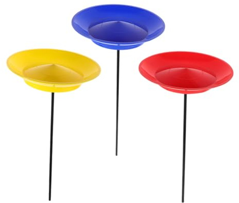 EXCEART Set 3 Piatti Rotanti da Giocoleria in Plastica con Bastoni per Allenamento Sensoriale e Spettacoli Sportivi Design di Precisione e Prestazioni Migliorate