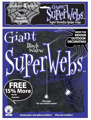 Rubies Official Large Black Spider Web, Halloween Decoration Halloween