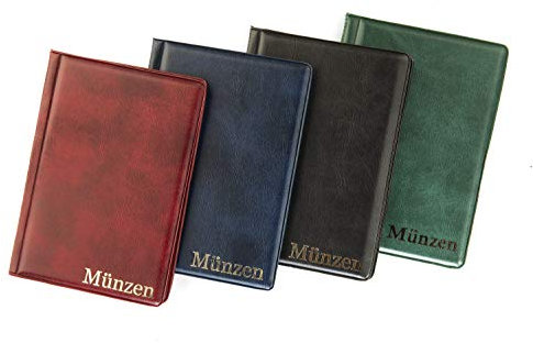MC.Sammler Münzalbum für Münzen Aufbewahrung - 108 Diverse Taschen - Sammelalbum für Sammler - Album für Sammlermünzen - Taschenalbum, Münzbuch von Großen bis Kleinen Euro Münzen - Rot