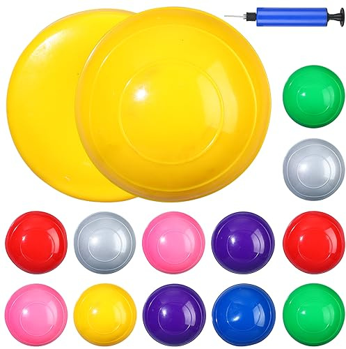Libima 12 Stück Balance Pods Balance Trainer Punkte Trittsteine für Kinder Halbbalance Disc mit Handpumpe für Erwachsene Yoga Core Kraft Koordination Körperliche Übung Hindernistraining, 8 Farben