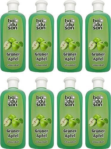 Badusan Schaumbad Grüner Apfel – 8er Pack (8×500 ml) | Frischer Apfelduft | Pflegendes Schaumbad für entspannende Wellness-Momente | Made in Germany