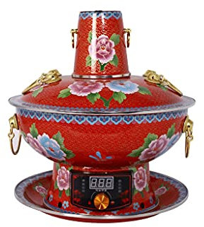 Kochtopf, traditioneller heißer Topf, Haushalts-Cloisonne-Emaille, elektrisch, altmodisch, reines Kupfer, Holzkohle, Kochgeschirr, altes Peking-Lamm, Doppelzweck, roter Kupfertopf, antihaftbeschichtet