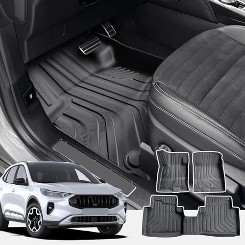 CDEFG Kompatibel mit Ford Kuga 3 III ST Line 2020-2024 2025 Plug-in Hybrid Fußmatten, Fussmatten TPE Auto Wasserdicht Einfach zu Säubern Allwetter Gummimatten vorn+hinten Matten K-UGA 3 Zubehör