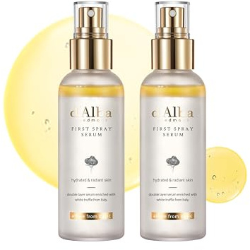 [2 pezzi] d'Alba Siero First Spray Serum al Tartufo Bianco Italiano, Skincare Cura della Pelle Vegana, Spray Viso Idratante e Illuminante per la Pelle Luminosa, Cura Coreana Tutto in uno (100ml)