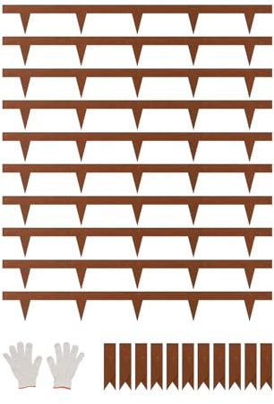 VEVOR Steel Landscape Edging, 10 Packs 40 x 4.5 in Weather-Resistant & Pre-Rust Metal Landscape Edging, Bendable Garden Edging Border, Heavy Duty Lawn Edging, Flower Bed Yard Pathway Divider