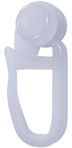 Raum² 400 Gardinenröllchen 8mm, Gardinenhaken, Gardinenringe Universal, Gardinengleiter, 8mm Rolle mit Faltenhaken in weiß, für Gardinenschiene, Gardinenleiste (400 Stück)