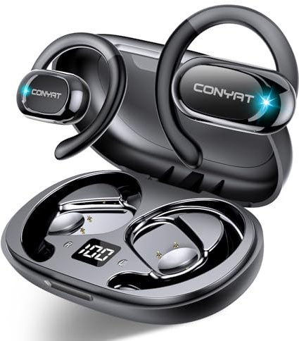 Conyat AI Language Translation Earbuds Real Time, 3-in-1 Translator Earbuds Open Ear with 6 Translation Modes/164 Language, 58H Headphones Translating Device for Travel/Business//Leaning, Black