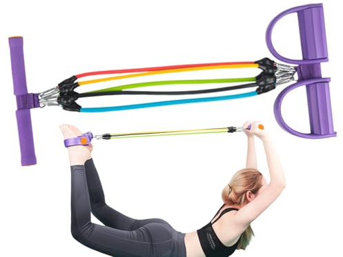 ETUCYNG Bandes De Résistance 5 Tubes avec Poignées 100 LB Set D'Élastiques De Fitness À Résistance Ajustable pour Entraînement Maison/Bureau Parfait pour Musculation Et Rééducation