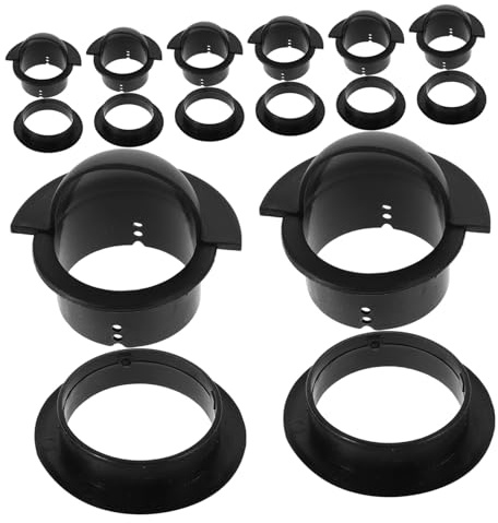 BESPORTBLE Foosball Table Entry Cup Replacement 16pcs Set Plastic Foosball Accessories 2-hole Black for Desk Soccer Game Table Football Machine Parts