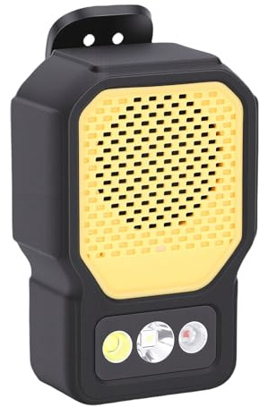 Greensen Haut-Parleur Portable, Haut-Parleur Bluetooth avec Lampe Torche LED 5W 5060LM 3 Effets D'éclairage Spot Inondation Lumière Rouge, Batterie Intégrée 1000mAh Chargement USB C (Orange)
