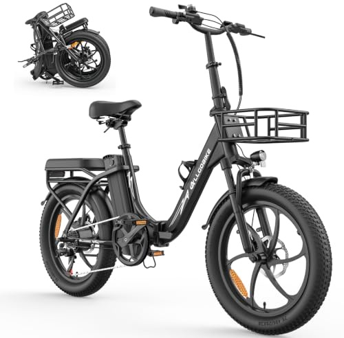 E-Bike Klapprad Elektrofahrrad 20 Zoll mit 48V 20Ah Akku Bis 120KM für Herren Damen,Faltbares Citybike 250W Motor 50Nm LED Display, 7-Gang, hydraulische Scheibenbremsen, für Pendeln & Alltag (Schwarz)