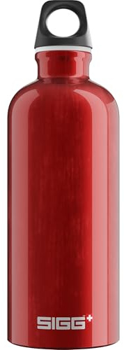 Sigg - Gourde Aluminium - Traveller Red - Certifiée Neutre En CO2 - Convient Aux Boissons Gazeuses - Étanche & Légère - Sans BPA - Pour Sport, Camping, Randonnée - Rouge - 0,6L