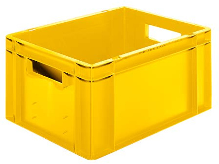 Euro de formato de contenedores apilables, paredes y suelo cerrado – Dimensiones: 400 x 300 x 210 mm – Amarillo