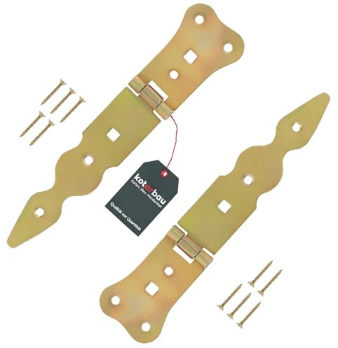 KOTARBAU® Set di 2 Nastri per la Ricarica, 150 mm, Cerniera per Porta a Croce, in Oro Zincato, Antiruggine, Robusta