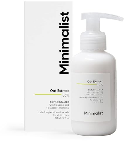 Minimalist sanfter Reiniger mit 6% Haferextrakt und Hyaluronsäure | Sulfatfreies Gesichtswasser für empfindliche Haut (120 ml)