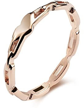 HIHELO Ringe für Damen Einfach-Rose Gold,10#