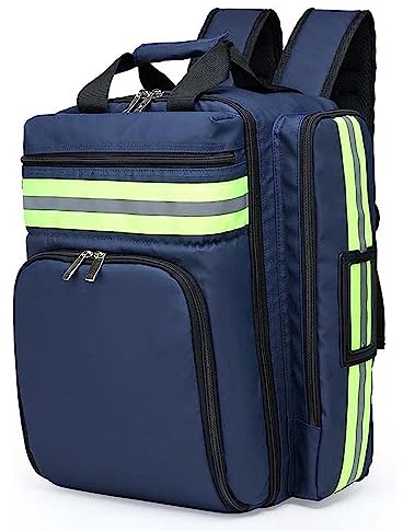 UZIAH Medizinische Erste Hilfe Tasche, Leerer Notfall Behandlungsrucksack, Große Notfalltasche Für Ersthelfer, Wasserdicht, Mit Mehreren Taschen Für Wanderungen, Reisen, Exkursionen,Blau