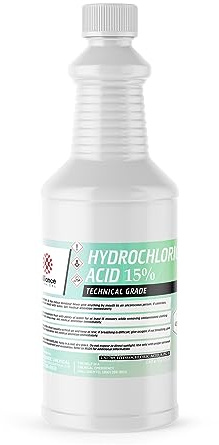 Alliance Chemical Hydrochloric Acid 15% Technical Grade - Muriatic Acid - 1 Quart Bottle (32 fl oz) - Versatile Acid for Industrial Use