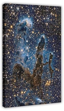 EYEZER Säulen der Schöpfung von The Hubble-Teleskop – Astronomisches Bild, Poster, Leinwand, Poster, Schlafzimmer-Dekor, Sportlandschaft, Büro, Raumdekoration, Geschenk, Rahmen-Stil, 20 x 30 cm