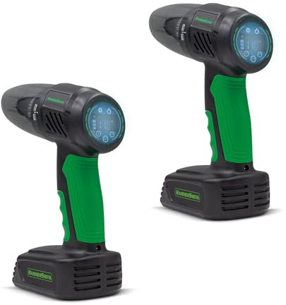 Hammersmith AirStorm - Kabelloser Handstaubsauger & Luftkompressor mit SOS-Licht & umfangreichem Zubehör - Autoreifen aufpumpen - Kontrolle des Reifendrucks - Auto Staubsauger & Luftpumpe - 2 Stück