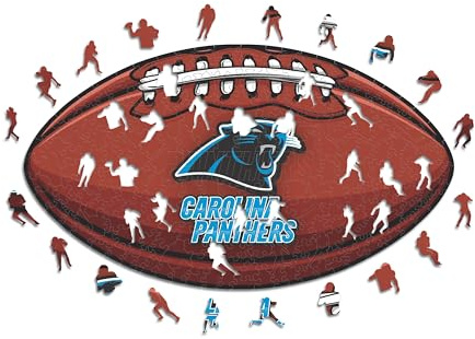 Iconic Puzzles, Carolina Panthers Crest, 100% ökologisch nachhaltiges Holzpuzzle mit offizieller Lizenz, Größe S, 150 Teile