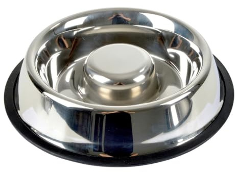 Gamelle Anti-Glouton Chien & Chat INOX 25cm Argent