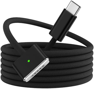 BOUTOP 140W USB C Magnetisch 3 Kabel USB Typ C Ladekabel Kompatibel mit MacBook Pro 2023 (M2,14/16inch)/2021 (M1), MacBook Air 2025/2024(M4/M3,13/15 Zoll)/M2 Nylon Geflochten 2M/Schwarz
