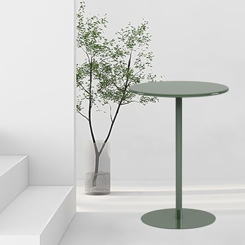 Runder Stehtisch Theke Kneipentisch mit Metallgestell Kleiner platzsparender Bistrotisch für die Hausbar das Esszimmer die Küche grün (Größe: 60 x 60 x 105 cm)
