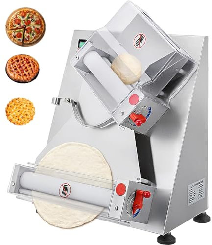 Kadxyan 8 Inch Pizza Dough Roller Sheeter, 370W Automatic Electric Pizza Dough Roller, Commercial Pizza Dough Press Machine, Suitable for Noodle Pizza Bread and Pasta Maker Equipment