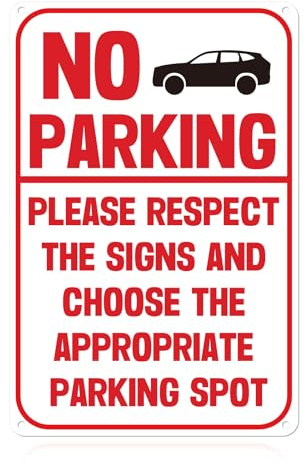 No Parking Sign, Metal No Parking Sign for Outside Weatherproof No Parking Tough Durable Signage Outdoor Weather Resistant Metal Warning Sign for Indoor Outdoor Fences