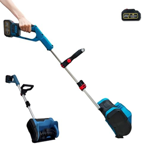 Quitanieves con carga manual, pala quitanieves eléctrica inalámbrica de 1000 W, a batería, pala quitanieves automática con mango telescópico, quitanieves recargable para patio, carreteras, granjas