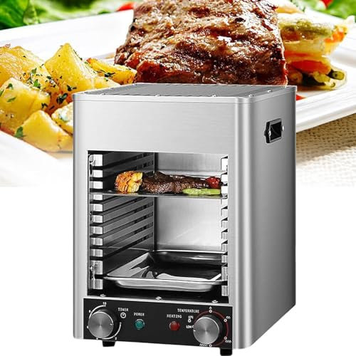 Asador Eléctrico Carnes 1900 W, Automático Comercial En Interiores, Con Tiempo Y Temperatura Ajustables Y Una Temperatura Máxima De 800 °C, Para Carne De Res, Pollo Y Verduras