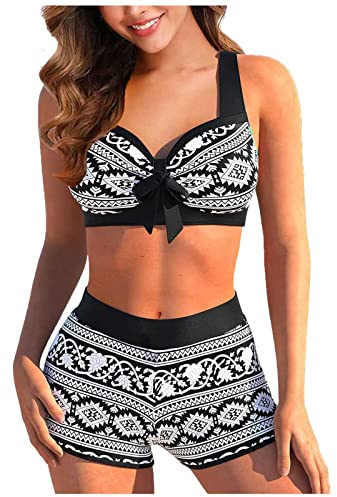 Bikinis Mujer 2025 Talla Grande Push Up Bikini Brasileño Reductor con Relleno Top Vikinis para Mujeres Braga Alta Familiar Dos Piezas Sexy Swimsuits for Women Negro S