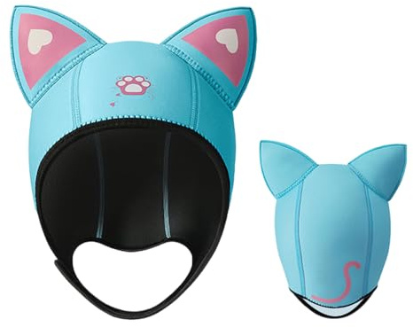 3mm Neoprene Diving Hat with Adjustable Strap Cats Ears Wetsuit Hoods Hat for Swimmer Snorkeling Water Activity Neoprene Wetsuit Hood