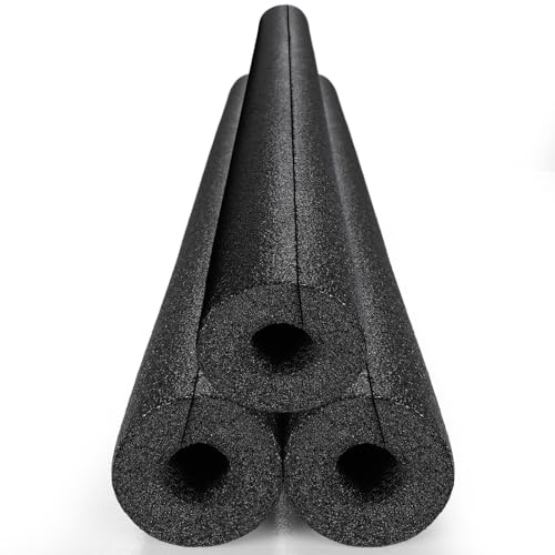 Pangda 3 Pack Pool Noodles 55 Inch Foam Noodles Swim Clamp Jumbo Hollow Foam Large Pre Slit Clamp Protection for Swimming Floating Craft Projects Padding Bumper (Black, 1 OD X 0.4 ID)
